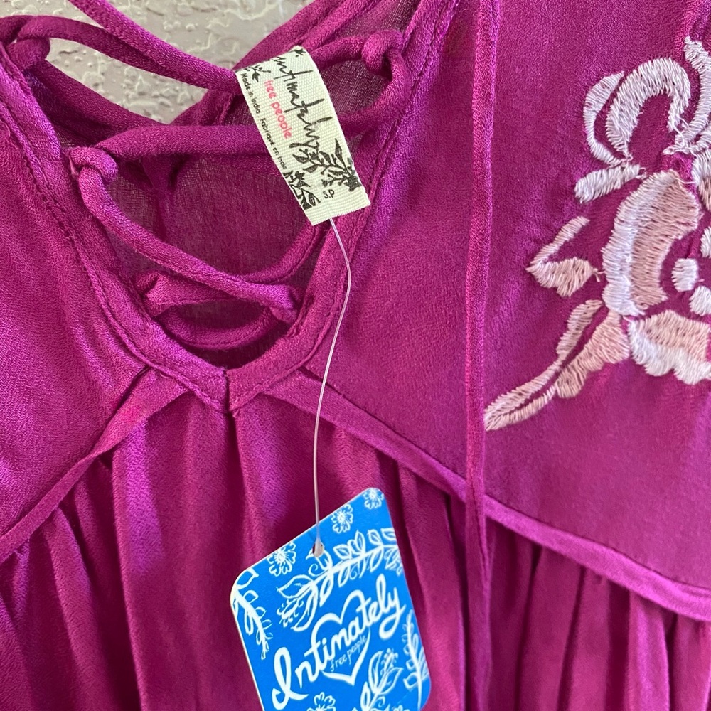 NWT FREE PEOPLE Aida embroidered slip dress in sz S - Picture 8 of 10
